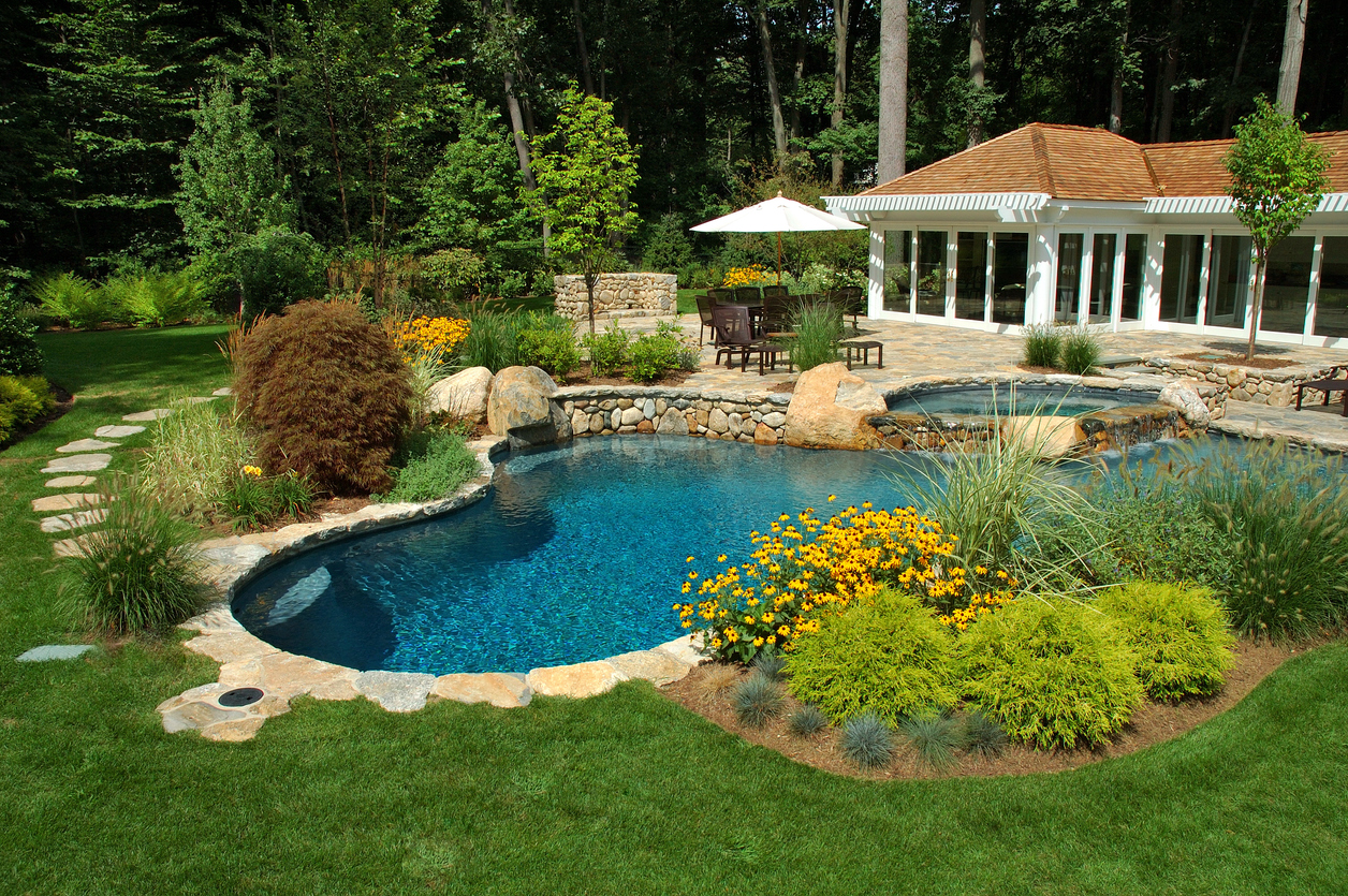 Outdoor backyard swimming pool