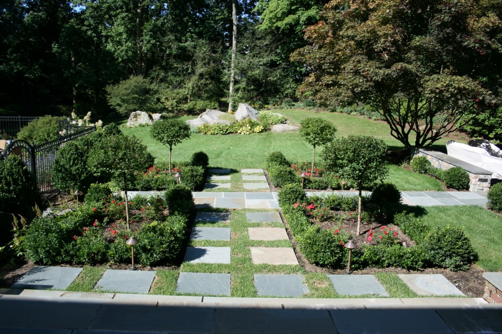 A backyard landscape design by Ambrosio Landscaping Solutions