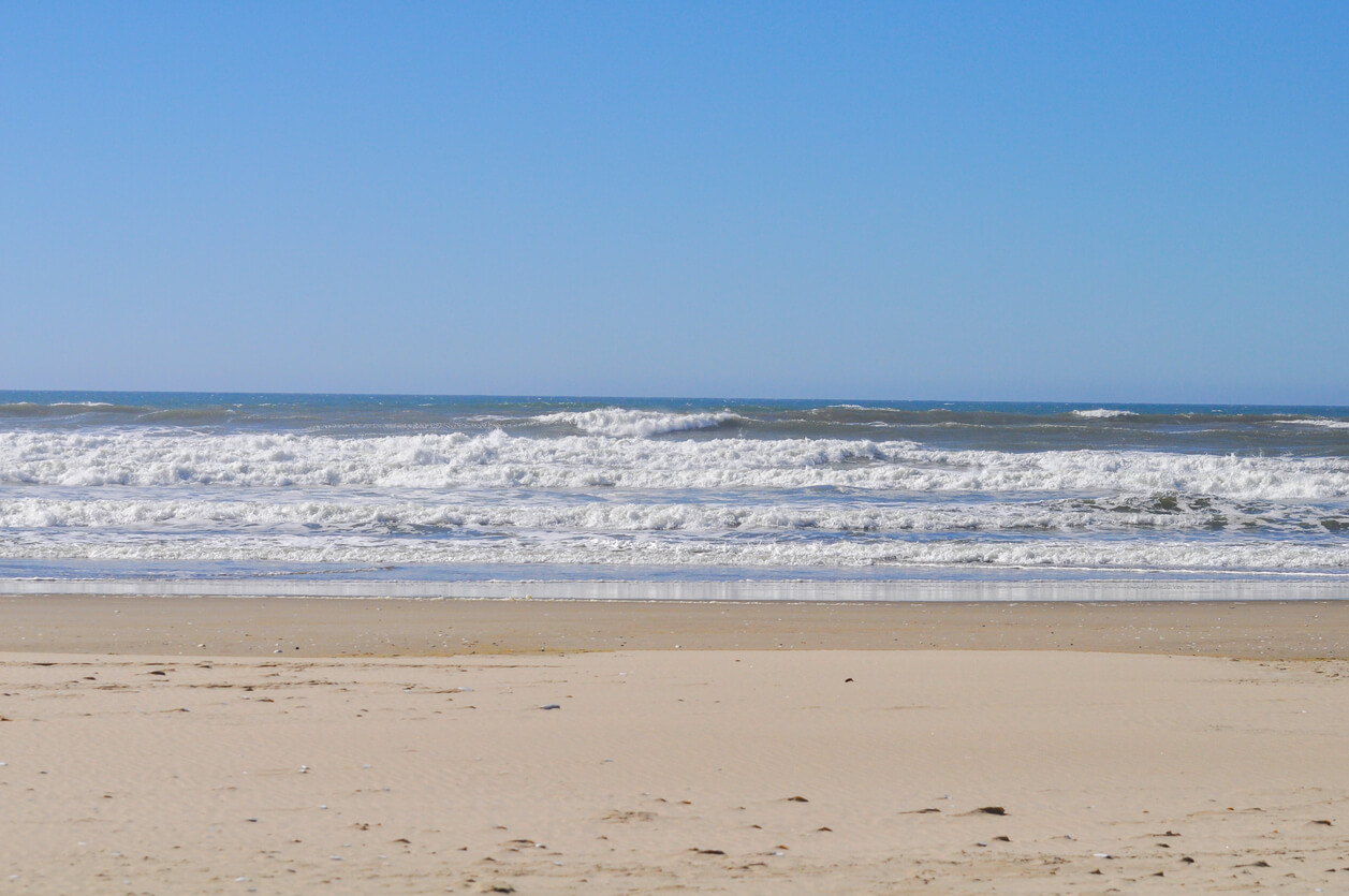 Waves pounding onto Beach