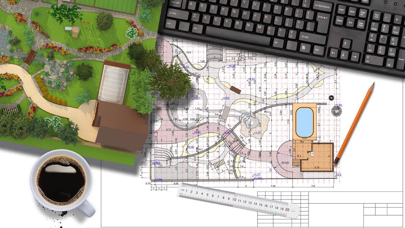 Landscape architect design traditional chinese garden plan.