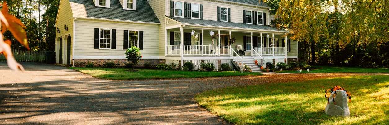 Colonial Style House in Virginia during Autumn