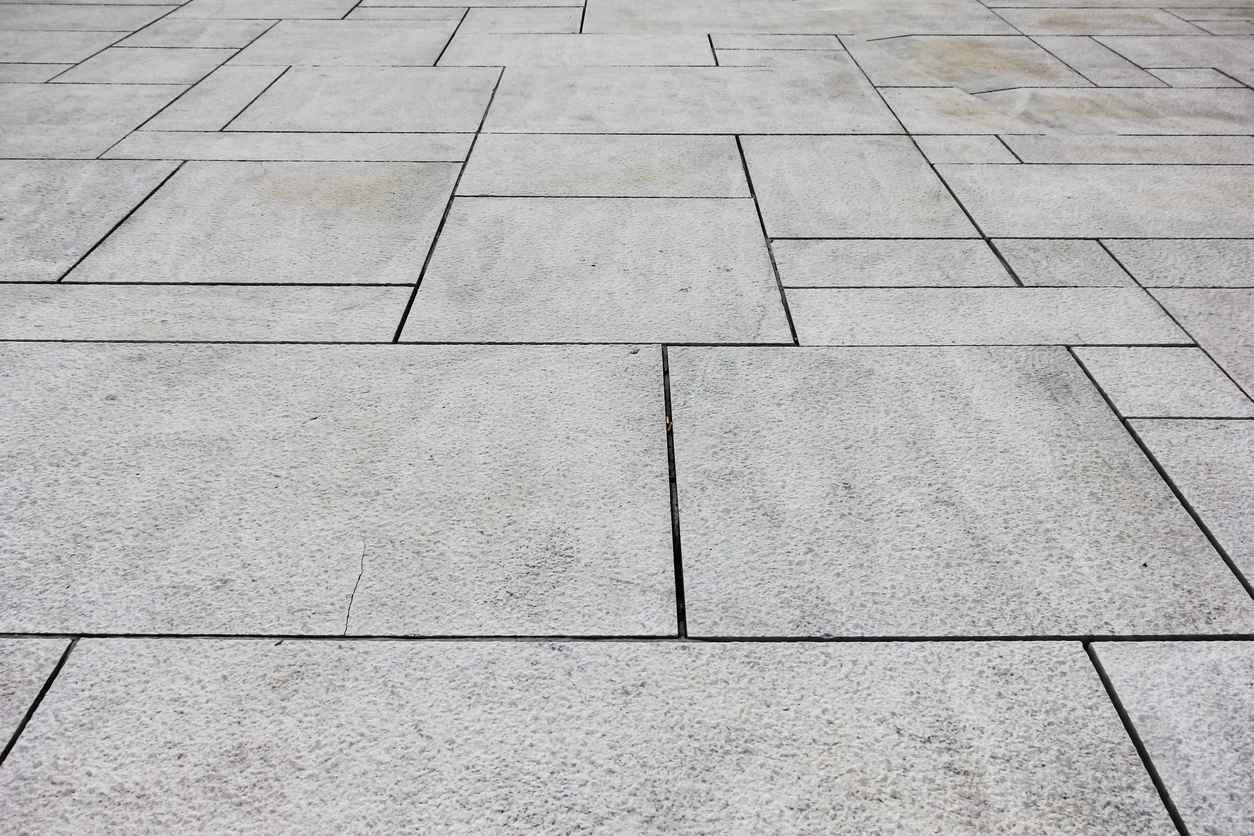 Gray stone floor patio.