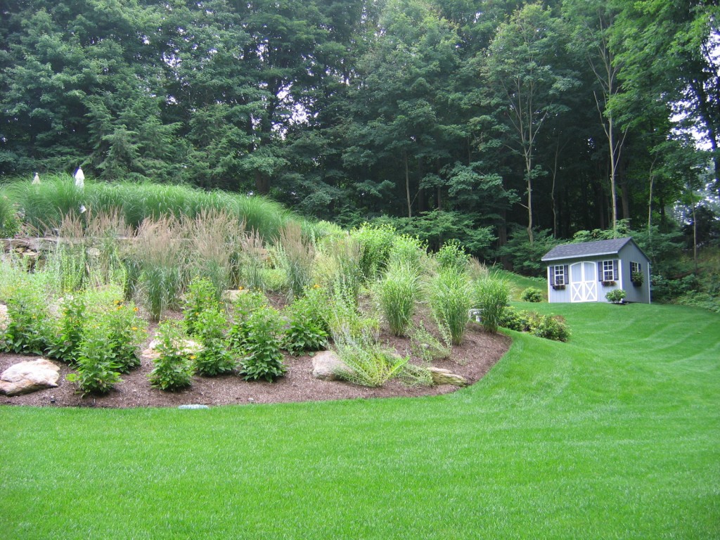 Garden bed and lawn
