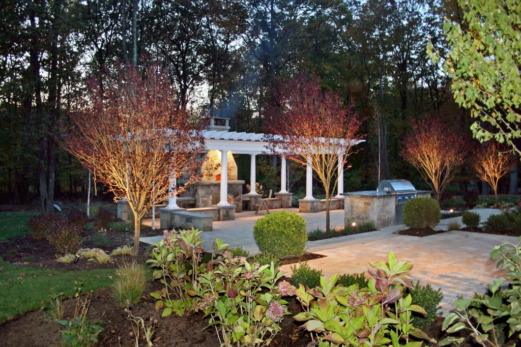 Fireplace and landscaping