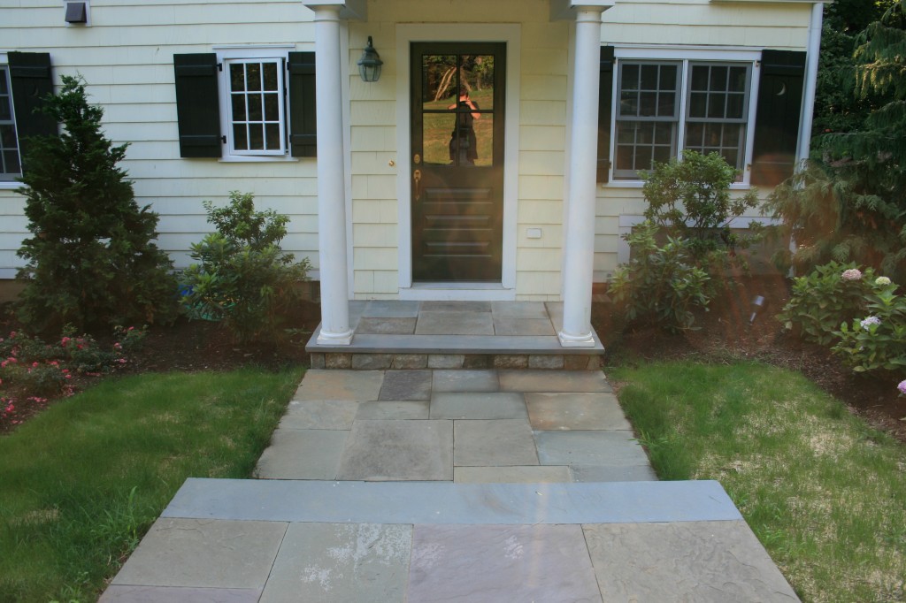 Stone steps leading to front door