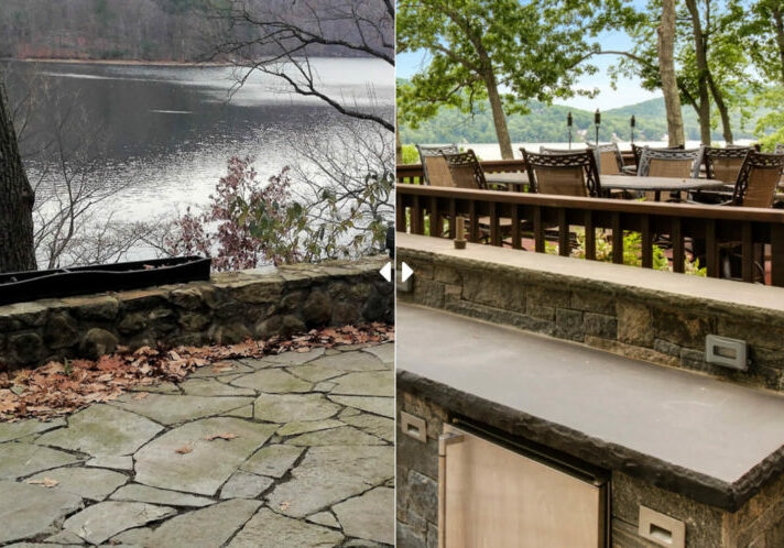 Before and after of stone masonry