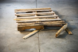 Old and broken shipping pallet