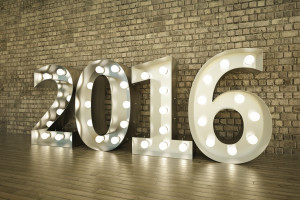 Lights in the text: "2016"